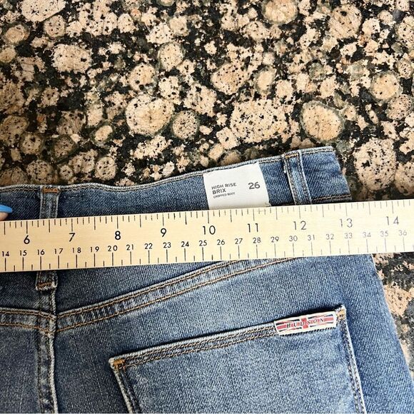 NWT Hudson Brix High Rise Cropped Bootcut Denim Blue Jeans Distressed Size 26 - Picture 4 of 6